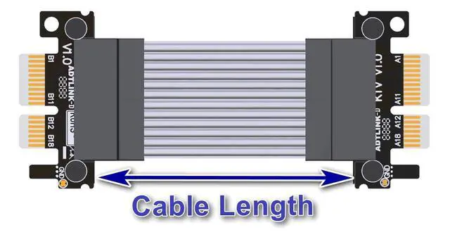 Alt view image 3 of 4 - ADT-Link PCIe 4.0 x1 to x1 Jumper Cable Male to Male Tx to Tx/Rx to Rx Silver Plated Wire with Low Impedance (800mm, K11VS)