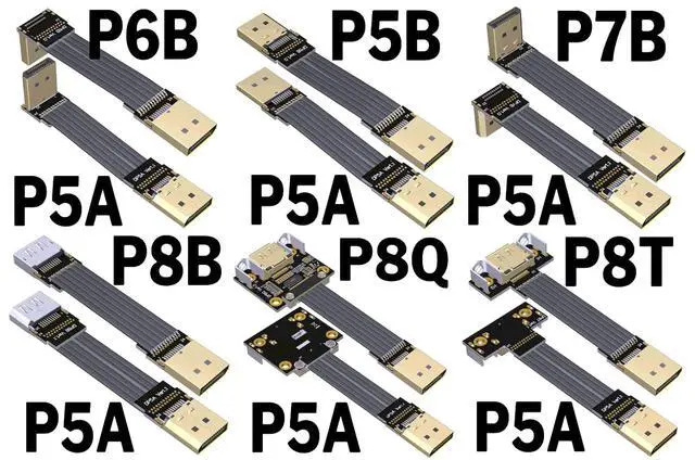 Alt view image 2 of 7 - DP to DP Flat Cable (5cm, P5A-P5B)