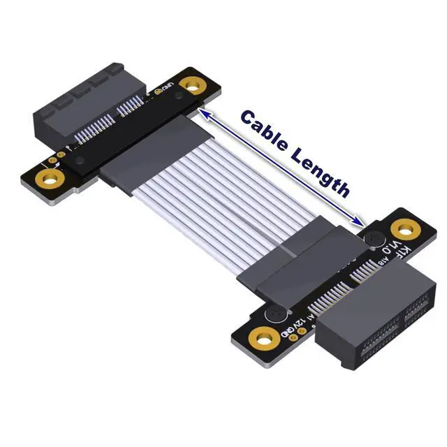 Alt view image 4 of 4 - ADT-Link PCIe 4.0 x1 to x1 Jumper Cable Female to Female Tx to Tx/Rx to Rx Silver Plated Wire with Low Impedance (300mm, K11FF)