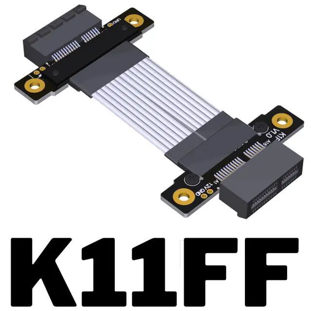 Alt view image 2 of 4 - ADT-Link PCIe 4.0 x1 to x1 Jumper Cable Female to Female Tx to Tx/Rx to Rx Silver Plated Wire with Low Impedance (300mm, K11FF)