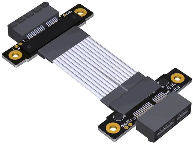 Main image of ADT-Link PCIe 4.0 x1 to x1 Jumper Cable Female to Female Tx to Tx/Rx to Rx Silver Plated Wire with Low Impedance (300mm, K11FF)