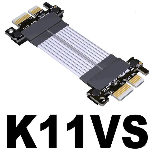 Alt view image 2 of 4 - ADT-Link PCIe 4.0 x1 to x1 Jumper Cable Male to Male Tx to Tx/Rx to Rx Silver Plated Wire with Low Impedance (800mm, K11VS)