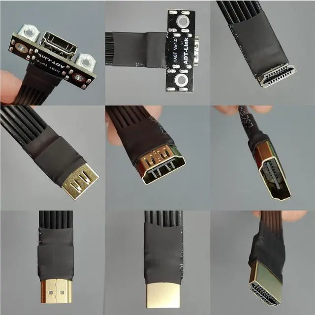Alt view image 2 of 5 - HDMI 2.1 Type-A Male to MINI Type-C Female Flat Cable for FPV Aerial Photography Gopro Camera (30cm, A8T-C7(Female-Male))
