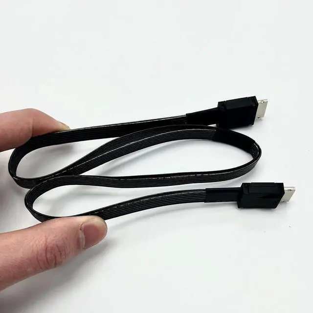 Alt view image 3 of 5 - Oculink Cable PCIe 4.0 SFF-8611 4i Male Extension Cable, Flat Ribbon Design, Compatible with Oculink eGPU onexGPU Mini PC (K9934A, 50cm)