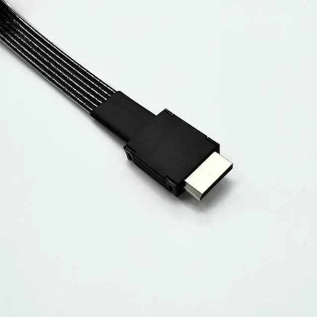 Alt view image 5 of 5 - Oculink Cable PCIe 4.0 SFF-8611 4i Male Extension Cable, Flat Ribbon Design, Compatible with Oculink eGPU onexGPU Mini PC (K9934A, 50cm)