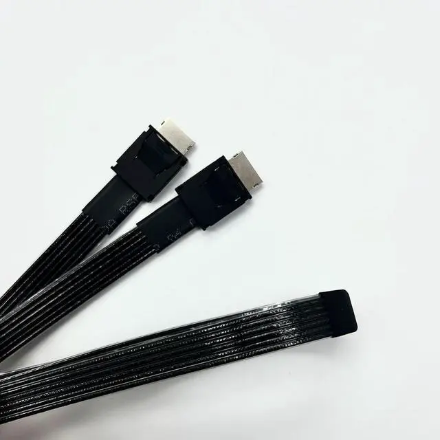 Alt view image 4 of 5 - Oculink Cable PCIe 4.0 SFF-8611 4i Male Extension Cable, Flat Ribbon Design, Compatible with Oculink eGPU onexGPU Mini PC (K9934A, 50cm)