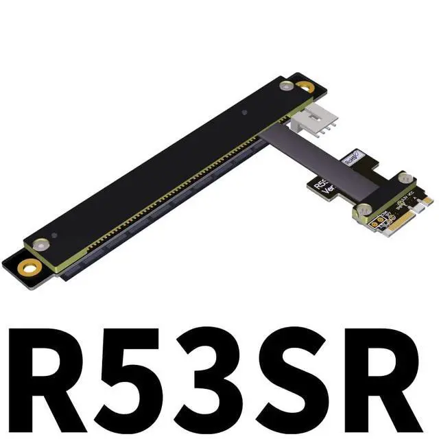 Alt view image 3 of 4 - M.2_A.E. to PCIe x16 Extension Cables Turn 90 Degree Upright Right Angle Turn 180 Degree Splint Vertical Turn 270 Degree Inverted Reverse (10cm, R53SF)
