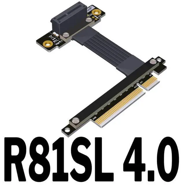 Alt view image 2 of 3 - PCI Express 4.0 x8 to x1 Extension Cable 90 180 Degree (5cm, R81SL 4.0)