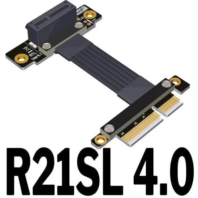 Alt view image 2 of 3 - PCI Express 4.0 x4 to x1 Extension Cable 90 180 Degree (15cm, R21SF 4.0)