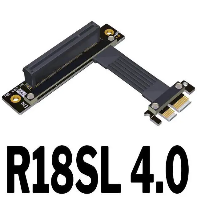 Alt view image 2 of 3 - PCI-E 4.0 x1 to x8 Turn 180 Degree Splint Vertical Extension Cable (5cm, R18SF 4.0)