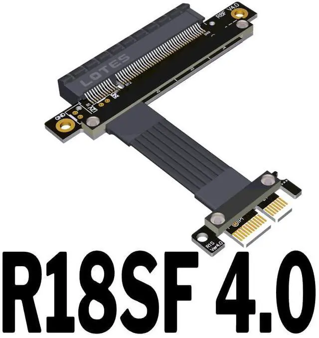 Main image of PCI-E 4.0 x1 to x8 Turn 180 Degree Splint Vertical Extension Cable (5cm, R18SF 4.0)