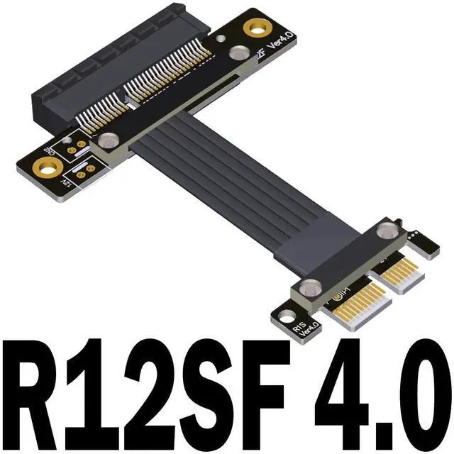 Main image of PCI Express 4.0 x1 to x4 Extension Cable 90 180 Degree Splint Vertical (25cm, R12SF 4.0)