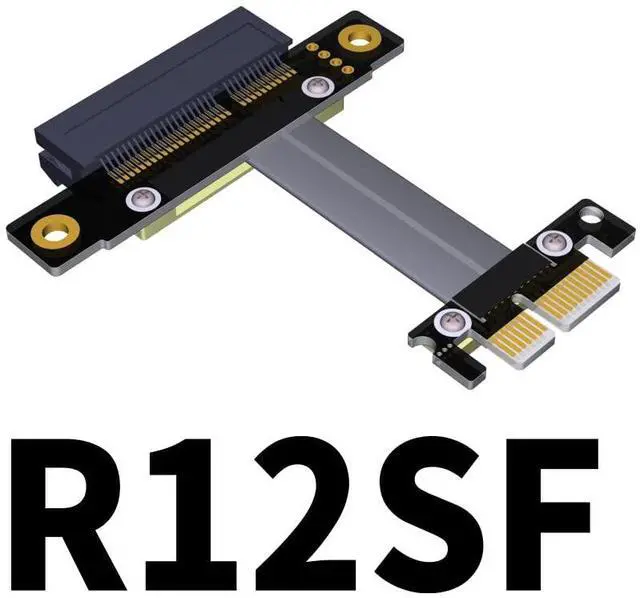 Main image of PCI-E x1 to x4 Turn 180 Degree Splint Vertical Extension Cables (10cm, R12SL-TL)