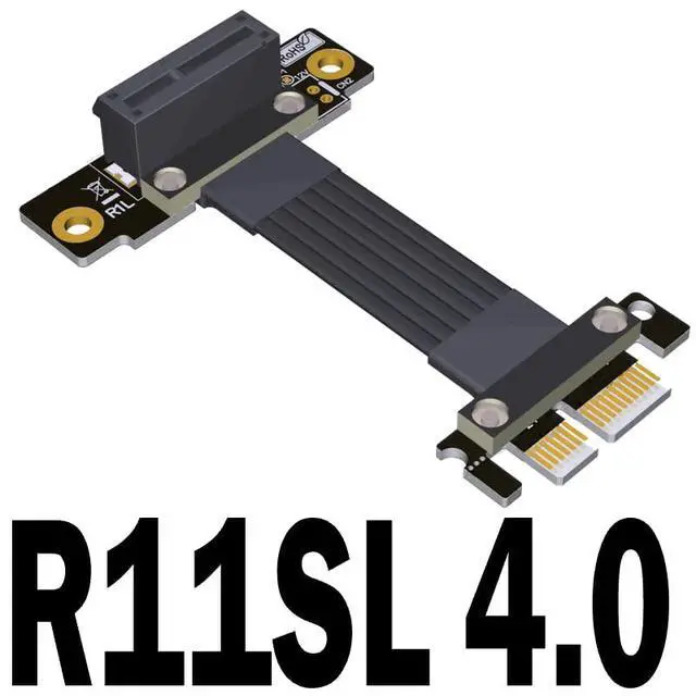 Alt view image 3 of 7 - PCI Express 4.0 x1 to x1 Turn 180 Degree Splint Vertical Extension Cables (25cm, R11SL-SI-TL-4.0)
