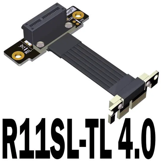 Alt view image 5 of 7 - PCI Express 4.0 x1 to x1 Turn 180 Degree Splint Vertical Extension Cables (25cm, R11SL-SI-TL-4.0)