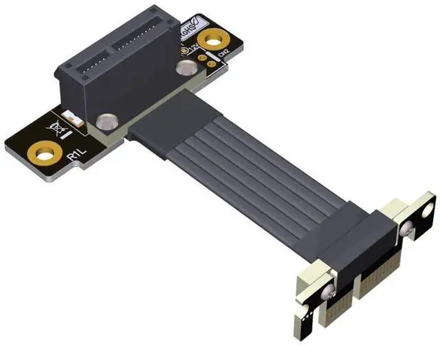 Main image of PCI Express 4.0 x1 to x1 Turn 180 Degree Splint Vertical Extension Cables (25cm, R11SL-SI-TL-4.0)
