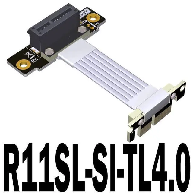 Alt view image 6 of 7 - PCI Express 4.0 x1 to x1 Turn 180 Degree Splint Vertical Extension Cables (25cm, R11SL-SI-TL-4.0)