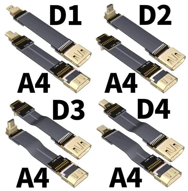 Alt view image 5 of 7 - HDMI to Micro HDMI Flat Cable (200cm, A2-D2)
