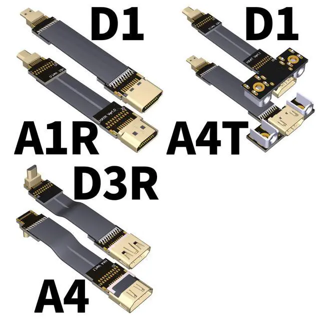 Alt view image 6 of 7 - HDMI to Micro HDMI Flat Cable (200cm, A2-D2)