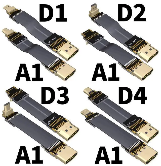 Alt view image 2 of 7 - HDMI to Micro HDMI Flat Cable (200cm, A2-D2)
