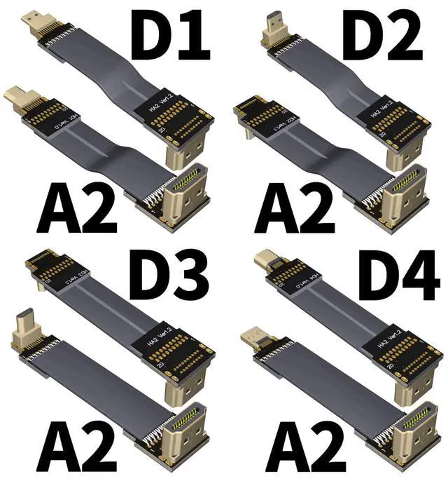 Alt view image 3 of 7 - HDMI to Micro HDMI Flat Cable (200cm, A2-D2)