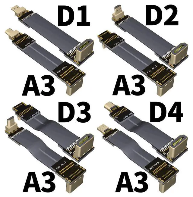Alt view image 4 of 7 - HDMI to Micro HDMI Flat Cable (200cm, A2-D2)
