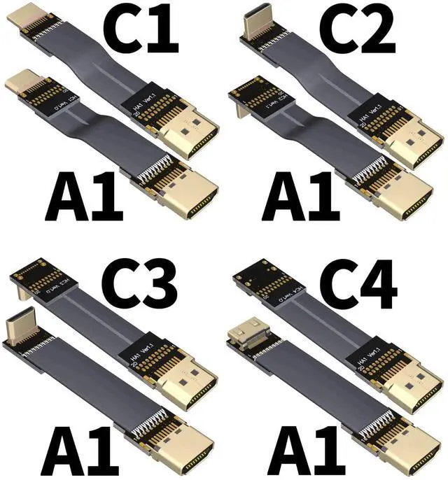 Alt view image 2 of 5 - HDMI to mini HDMI Flat Cable (50cm, A4-C2L)