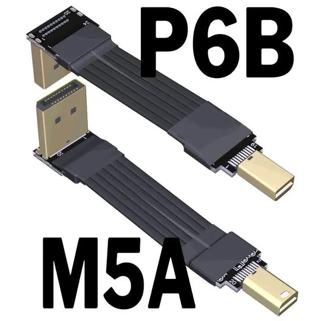 Alt view image 3 of 7 - mini DP to DP Flat Cable (30cm, M5A-P8B)