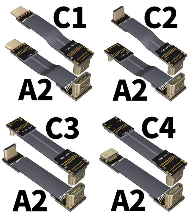 Alt view image 3 of 5 - HDMI to mini HDMI Flat Cable (50cm, A4-C2L)
