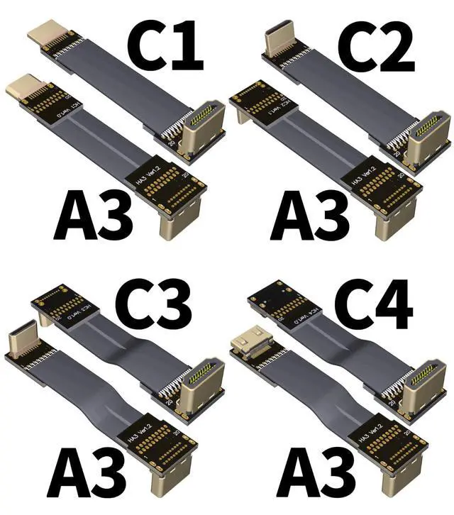Alt view image 4 of 5 - HDMI to mini HDMI Flat Cable (50cm, A4-C2L)