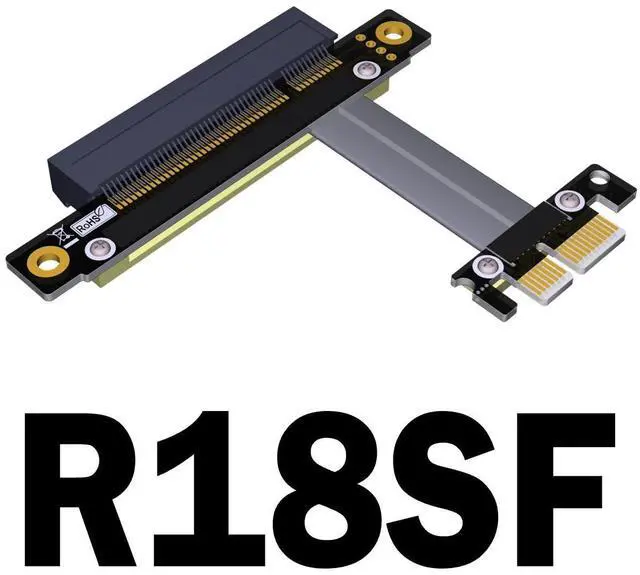 Main image of PCI-E 3.0 x1 to x 8 Extension Cable Gen 3.0 Flat Wire Riser Foldable (40cm, R18SF)