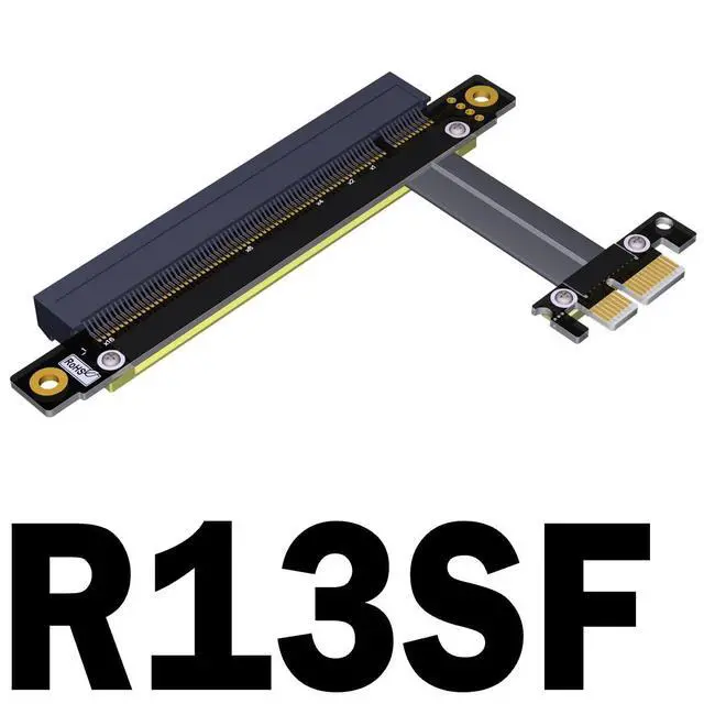 Alt view image 2 of 4 - PCI-E 3.0 x1 to x 16 Extension Cable Gen 3.0 Flat Wire Riser Foldable (20cm, R13SR)