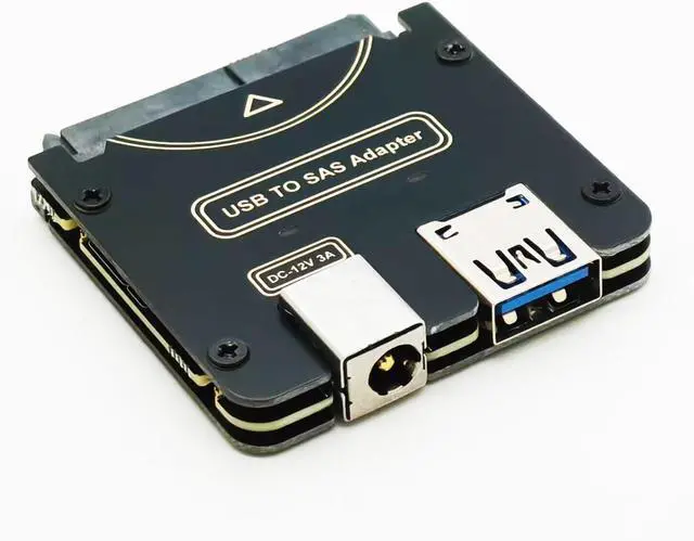 Alt view image 2 of 6 - SAS to USB 3.0 Adapter Card, USB 3.0 SAS SATA Hard Drive Enclosure Reader for 2.5 3.5 Inch HDD SSD with 12V/2A Power