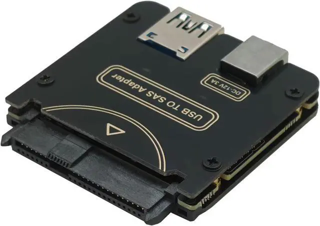 Alt view image 3 of 6 - SAS to USB 3.0 Adapter Card, USB 3.0 SAS SATA Hard Drive Enclosure Reader for 2.5 3.5 Inch HDD SSD with 12V/2A Power