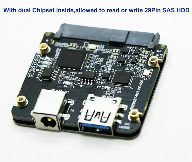 Alt view image 5 of 6 - SAS to USB 3.0 Adapter Card, USB 3.0 SAS SATA Hard Drive Enclosure Reader for 2.5 3.5 Inch HDD SSD with 12V/2A Power