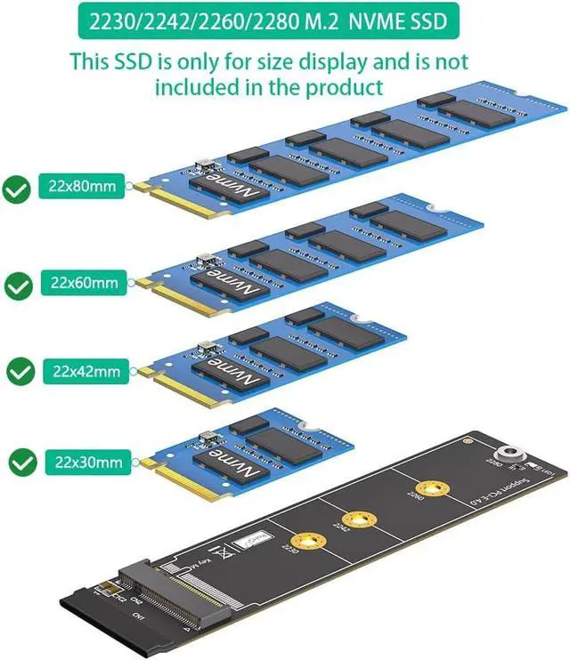 Alt view image 4 of 6 - M.2 NVME Extender,NGFF M-Key PCIe 3.0/4.0 SSD Extention Card with High Speed Soft-PCB Cable 20CMS