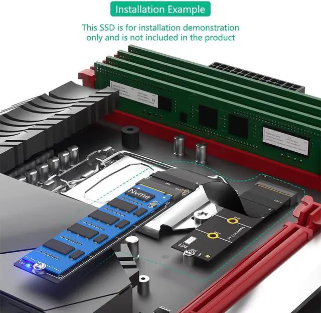 Alt view image 6 of 6 - M.2 NVME Extender,NGFF M-Key PCIe 3.0/4.0 SSD Extention Card with High Speed Soft-PCB Cable 20CMS