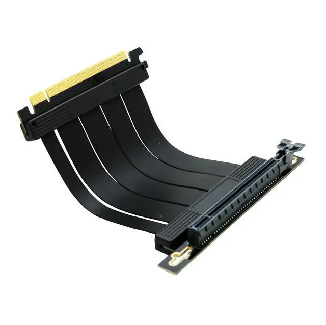 Alt view image 2 of 7 - 10cm 90Degree PCI-e 4.0 X16 Riser Cable for PCIe GeForce RTX30/40 GPU Card