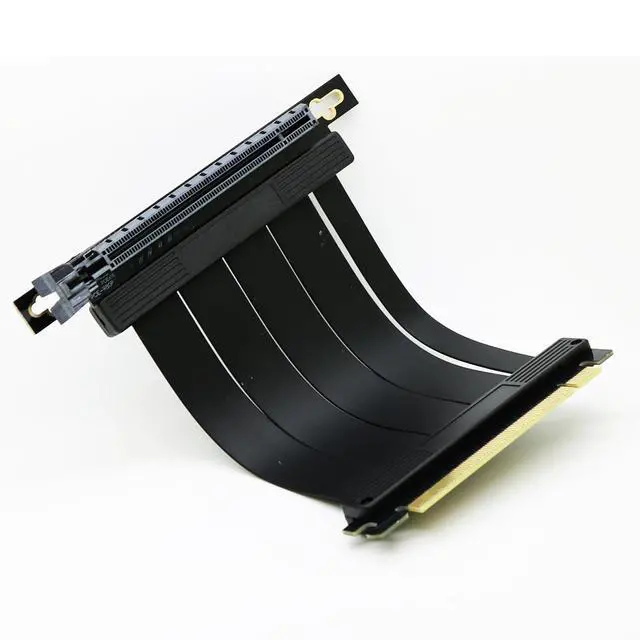 Alt view image 3 of 7 - 10cm 90Degree PCI-e 4.0 X16 Riser Cable for PCIe GeForce RTX30/40 GPU Card