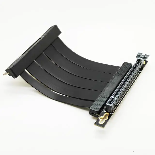 Alt view image 2 of 6 - 10cm Dual 90Degree PCI-e 4.0 X16 Riser Cable for GeForce RTX30/40 GPU Card