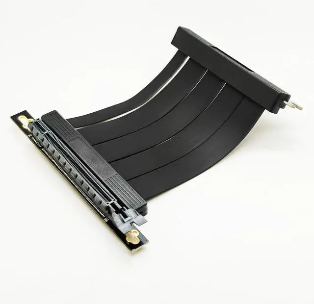 Alt view image 3 of 6 - 10cm Dual 90Degree PCI-e 4.0 X16 Riser Cable for GeForce RTX30/40 GPU Card
