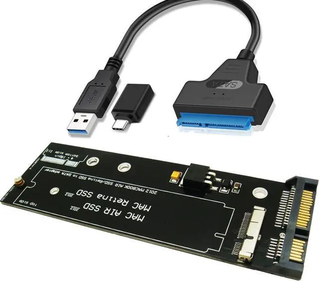 Main image of 26pin to SATA Adapter with USB3.0/Type C SATA Cable,Compatible with SSD from MacBook Air Pro 2012 Year (NOT fit SSD from 2013-2015 Year)