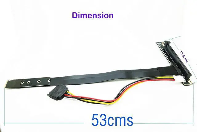 Alt view image 2 of 5 - M.2 Nvme to PCI-e 16x Graphics Card Riser Adapter Card, M.2 M-Key to PCI-Express 16X Extension Cable 50cms