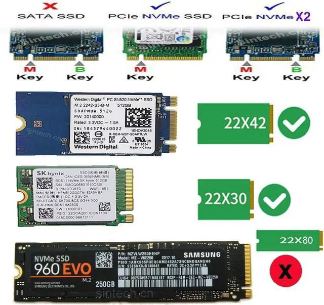 Alt view image 4 of 6 - M.2 NVMe SSD Adapter Card for Upgrade 2016 2017 13" MacBook PRO A1708 Non-Touch Bar Models(Only for Late 2016-Mid 2017 Year)