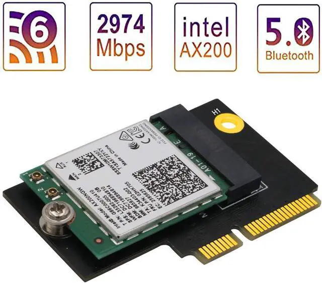 Alt view image 3 of 5 - NGFF M.2 (Key-A+E/Key-E) to Half-Size Mini PCI-E Express Card,Compatible with In-tel AX201 AX200 9260 8265 8260 7260 Card