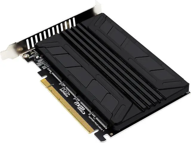 Alt view image 2 of 4 - Quad NVMe SSD PCIe Adapter, 4 M.2 NVMe SSD to PCI-e 4.0 3.0 x16 Card with HeatSink Support 2230 2242 2280 NVMe SSD (PCI-e 16X Bifurcation Required)