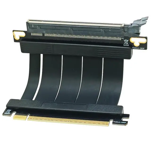 Alt view image 4 of 5 - 5cm PCI-e 5.0 X16 Riser Cable,PCIe Extension Card