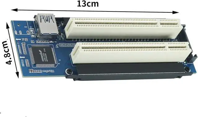 Alt view image 4 of 5 - PCI-E Express X1 to Dual PCI Riser Extender Card with Low Profile Bracket