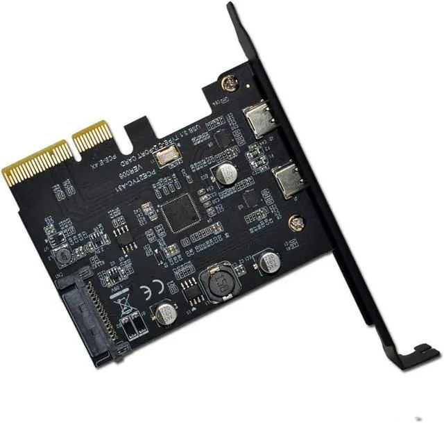Alt view image 3 of 4 - PCI-E 4X to USB 3.1 Adapter,PCI Express Type C Gen 2 (10 Gbps) 2-Port Expansion Card with Asmedia Chipset ASM3142 (Dual Type C)