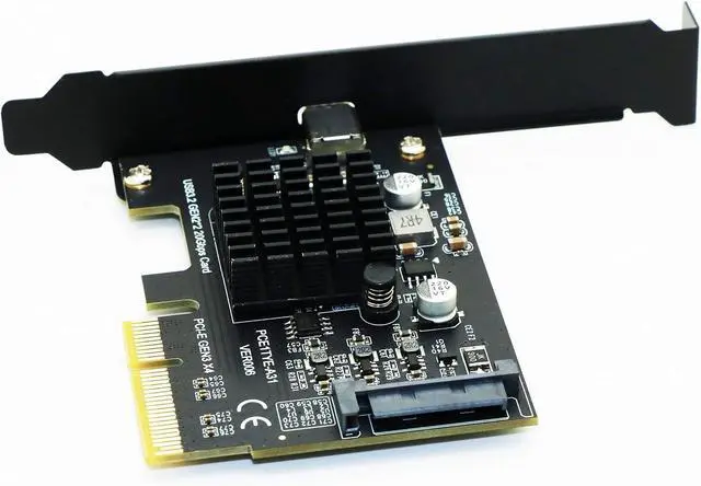 Alt view image 5 of 5 - PCIe 4X USB 3.2 Gen2x2 (20 Gbps) Adapter Card,USB Type-C PCI Express Gen3 x4 Lane Host Card(Controller Chipset ASM3242)
